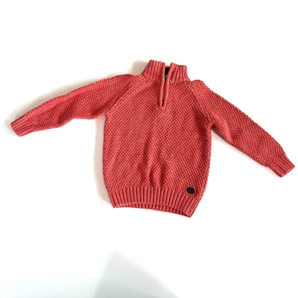H&M‎ Boys 4-6Y Quarter Zip Sweater Orange Red
